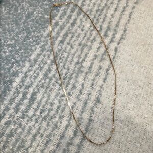 14K Solid Gold Diamond Cut Long Chain Necklace